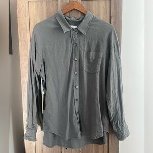 NWT ARITZIA WILFRED FREE RELAXED LINEN BUTTON UP SHIRT XS